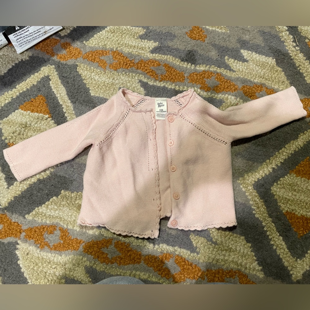 Light pink baby cardigan 6 month